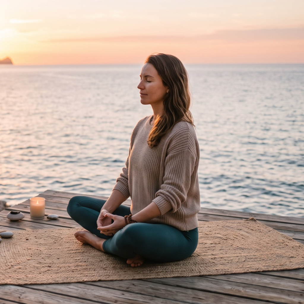 Facilitador mujer meditando (post de instagram)